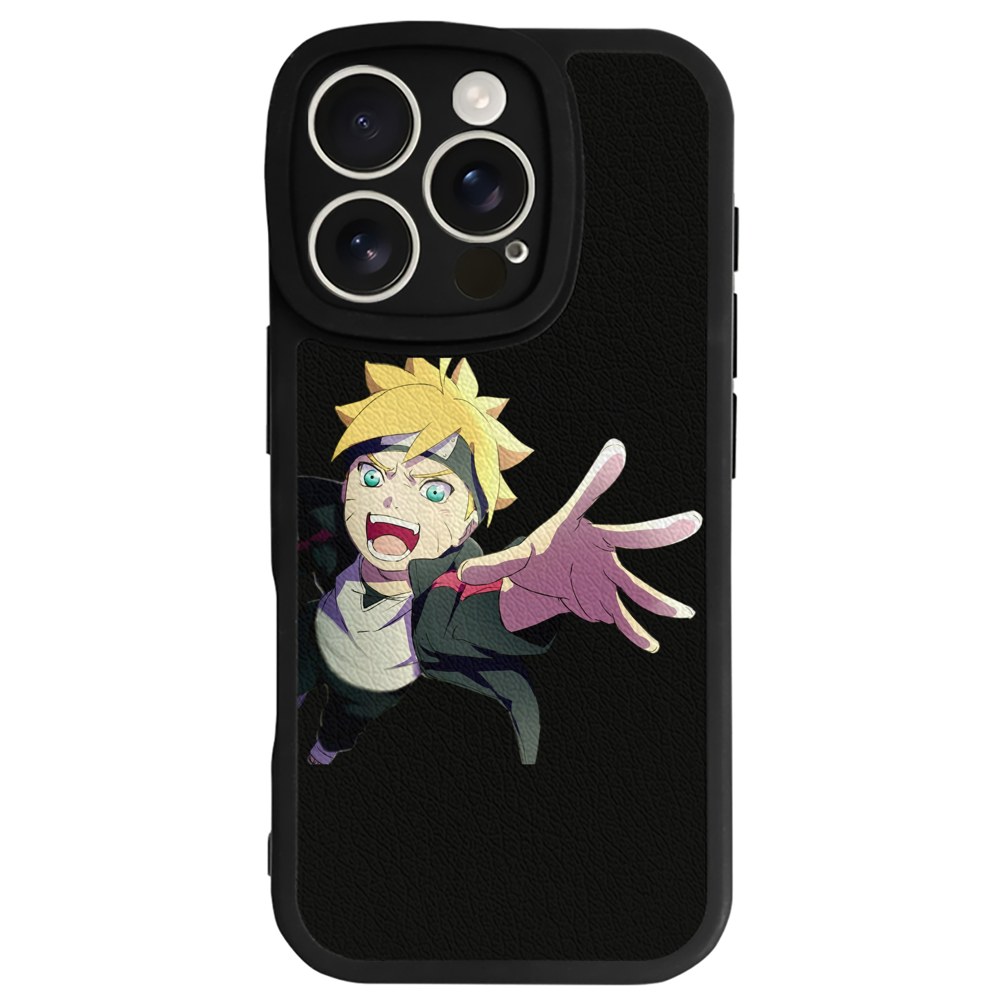 （画像用） NARUTO -ナルト- うずまき ボルト Uzumaki Boruto 【iPhone 16シリーズ対応】シリコンスマホケース（レザー調） 材質：シリコン